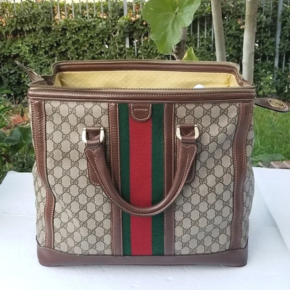Fabulous Vintage Gucci Supreme Overnight Weekender Travel Train case Boston bag - Picture 10 of 16